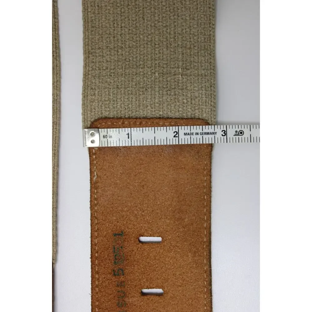 Vintage 90s First Issue USA Wide Stretch Belt Size M Brown Raffia Buckle Boho
